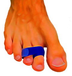 Gebroken teen aan een naastliggende teen vastmaken.