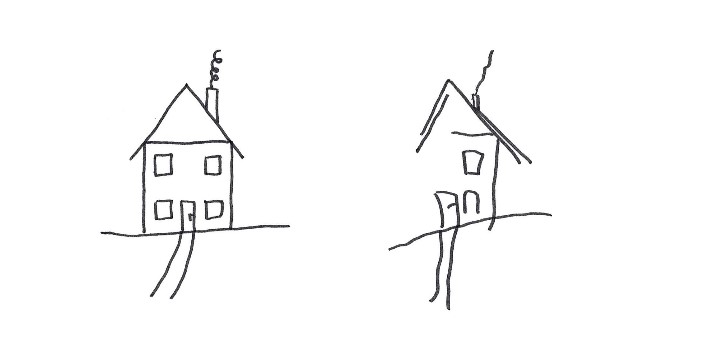 Afbeelding Huisje waarvan de linkerkant is weggevallen