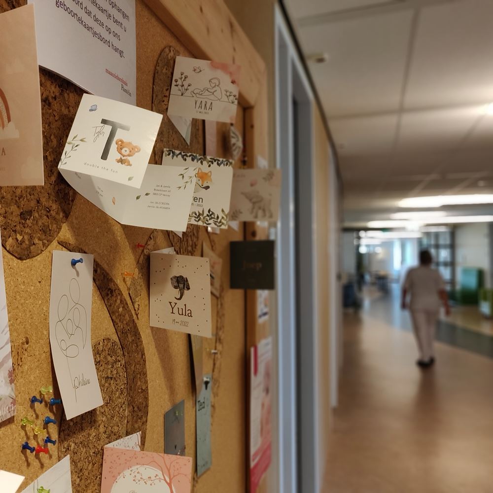 Gang Afdeling Moeder Met Geboortebord Gang Afdeling Moeder Met Geboortebord